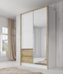 Kledingkast Sento - Wit - Eiken - 130 cm