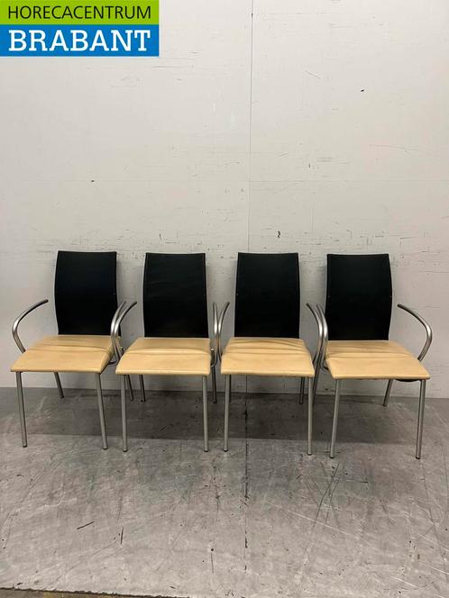Eetkamerstoel stoelen zwart beige 9 stuks Horeca, Zakelijke goederen, Horeca | Meubilair en Inrichting, Ophalen of Verzenden