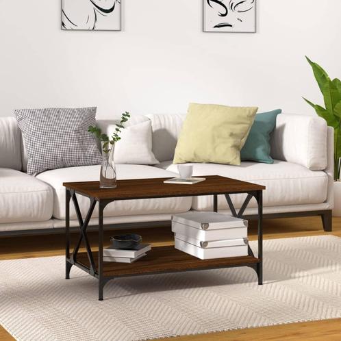 vidaXL Salontafel 80x50x45 cm bewerkt hout en ijzer bruin, Huis en Inrichting, Tafels | Salontafels, Nieuw, Verzenden