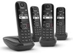 Gigaset AS690R - Draadloze huistelefoon - 4 handsets - Zwart, Verzenden, Zo goed als nieuw