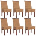 vidaXL Eetkamerstoelen 6 st natuurlijk rattan bruin, Huis en Inrichting, Verzenden, Nieuw