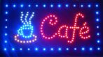 Cafe koffie lamp LED verlichting reclame bord lichtbak #D, Nieuw, Verzenden