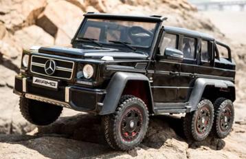 Kinderauto, MERCEDES-BENZ, G63 6x6, zwart,2 zitter,leder, RC