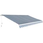 vidaXL Luifel handmatig uittrekbaar 500 cm blauw/wit, Verzenden, Nieuw