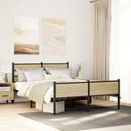 vidaXL Bedframe zonder matras metaal sonoma eikenkleurig, Huis en Inrichting, Verzenden, Nieuw