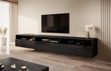 Meubella | TV-Meubel Zwart 270cm zwevend hangend, Huis en Inrichting, Verzenden, Nieuw, 25 tot 50 cm, Overige materialen