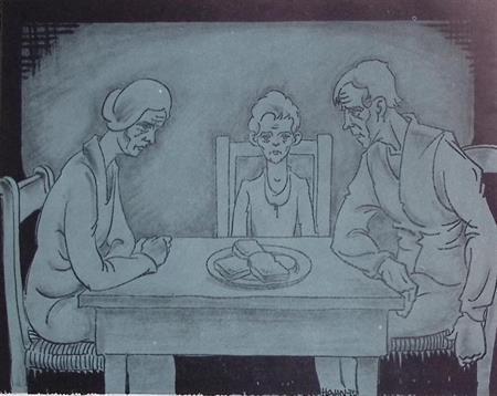 Het kerstfeest van de armoedigen op spotprent (lijst optie), Antiek en Kunst, Kunst | Litho's en Zeefdrukken, Verzenden