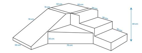 Glijbaan binnen - foam blokken - 40cm hoog - zwart wit, Kinderen en Baby's, Speelgoed | Educatief en Creatief, Nieuw, Ophalen of Verzenden