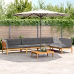vidaXL 5-delige Loungeset pallet met kussens massief, Tuin en Terras, Verzenden, Nieuw