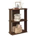 vidaXL Boekenkast 3-laags 60x30x80 cm bewerkt hout bruin, Huis en Inrichting, Kasten | Boekenkasten, Verzenden, Nieuw