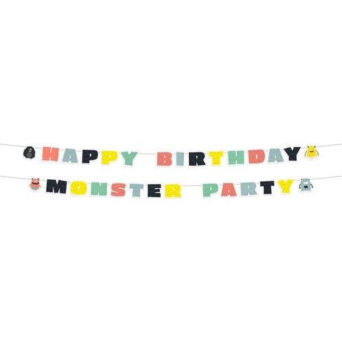 Monster Letterslinger Happy Birthday 2st, Hobby en Vrije tijd, Feestartikelen, Nieuw, Verzenden