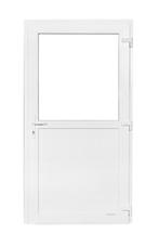 PVC Kunststof Deur wit 1/2 glas Premium b110 x h210 cm R., 100 tot 120 cm, Nieuw, Ophalen of Verzenden, Buitendeur