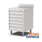 RVS werktafel met 6 laden en opstaande rand | 60x70x90 cm, Verzenden, Nieuw