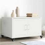 vidaXL Salontafel 68x50x43,5 cm staal wit, Huis en Inrichting, Tafels | Salontafels, Verzenden, Nieuw