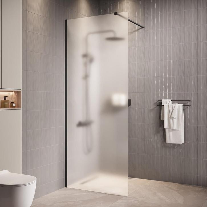 Douchewand Florida 90 x 200 cm Zwart – Inloopdouche 8 mm, Bricolage & Construction, Sanitaire, Envoi