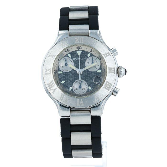 Cartier - Must 21 Chronoscaph Date - Zonder Minimumprijs -, Handtassen en Accessoires, Horloges | Heren