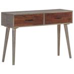 vidaXL Wandtafel 110x35x75 cm massief ruw mangohout grijs, Huis en Inrichting, Verzenden, Nieuw