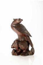 Grès - A stunning Japanese study of a life size falcon on a