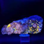 BARYT oranje met CERUSSITE en GALENA, UV Kristallen op