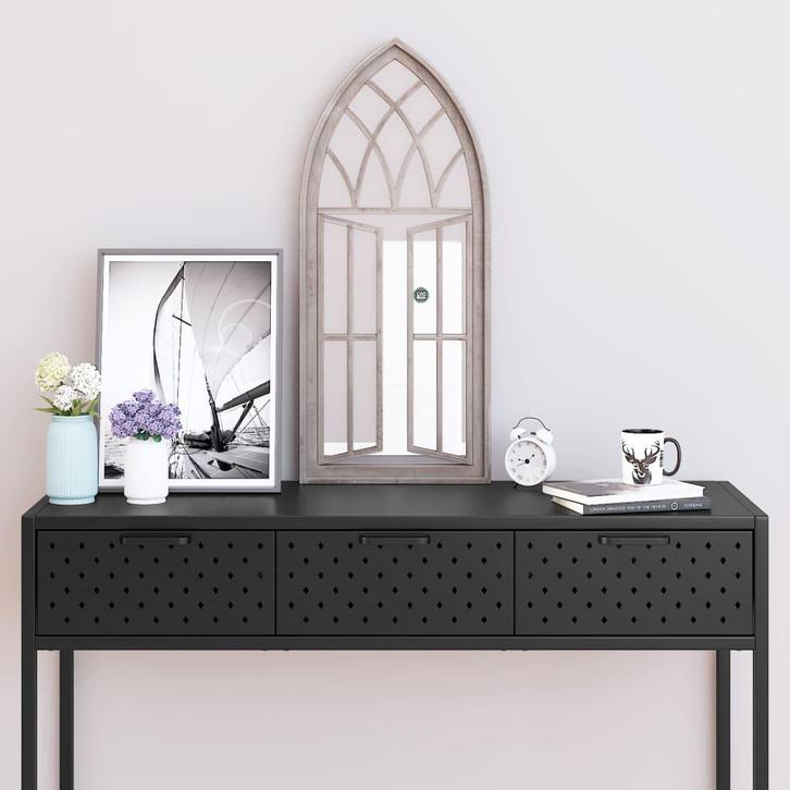 vidaXL Spiegel 70x30 cm ijzer zandkleurig, Huis en Inrichting, Woonaccessoires | Spiegels, Nieuw, Verzenden