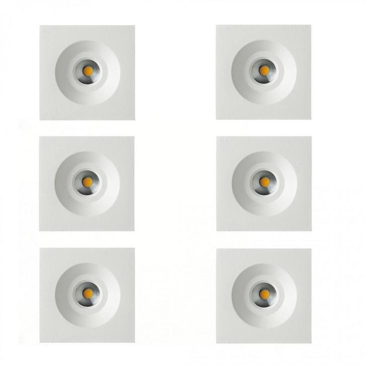 Spots inbouw Set van 6 Ivy Inbouwspot Vierkant Wit, Maison & Meubles, Lampes | Autre, Envoi