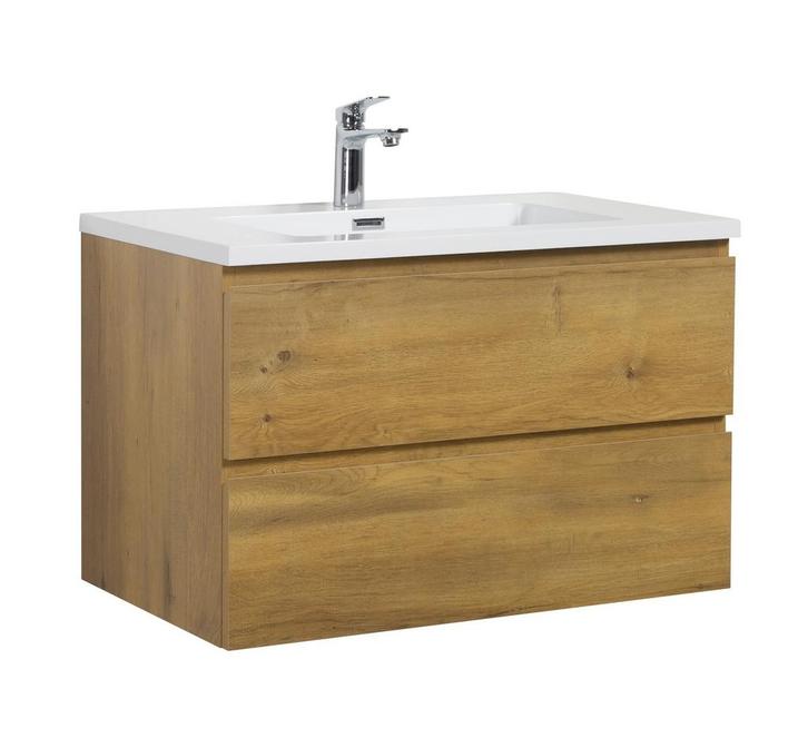 Badkamermeubel Set Angela 80cm Eiken Badmeubel, Huis en Inrichting, Badkamer | Badkamermeubels, Nieuw, Verzenden