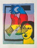 Corneille (1922-2010) - Oiseaux multicolores, Antiek en Kunst