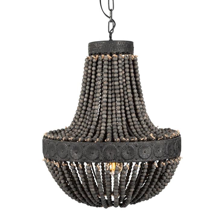 hanglampen Kralen Hanglamp XL Zion ø51 Binnenverlichting, Huis en Inrichting, Lampen | Hanglampen, 75 cm of meer, Nieuw, Hout