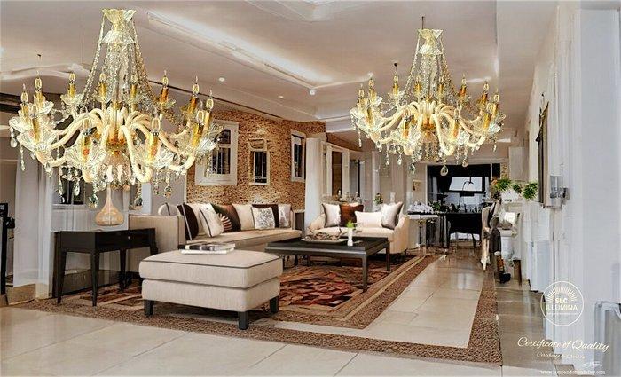 SLC Illumina - MG - Lustre (2) - Cristal - Havana 12Luci, Antiek en Kunst, Kunst | Designobjecten