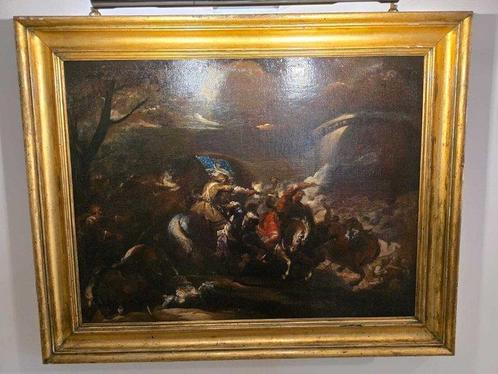 Italiaanse school (XVII) - Scena di battaglia - NO RESERVE, Antiek en Kunst, Kunst | Schilderijen | Klassiek