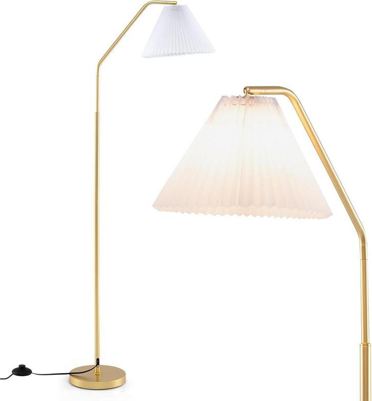 Vloerlamp - Staande lamp - 168 cm - Goud - COSTWAY, Huis en Inrichting, Lampen | Vloerlampen, Nieuw, Verzenden