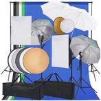 vidaXL Fotostudioset met softboxlampen paraplus achtergrond, Audio, Tv en Foto, Fotografie | Fotostudio en Toebehoren, Verzenden