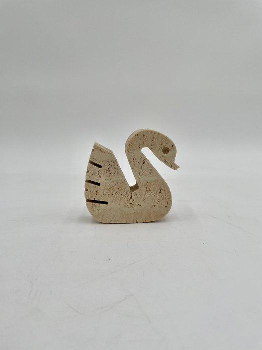 sculptuur, Swan Sculpture in Travertino di Tivoli – Vintage, Antiek en Kunst, Curiosa en Brocante