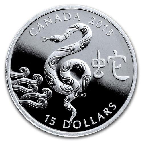 Canada. 15 Dollars 2013 Silver 1oz. Lunar Year of the, Postzegels en Munten, Munten | Europa | Niet-Euromunten