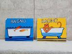Bagno - Emaille bord (2) - Emaille, Staal, Antiquités & Art