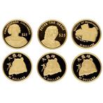 Liberia. 25 Dollars 2000/2003 - Diverse Gouden Munten (6, Postzegels en Munten, Munten | Europa | Niet-Euromunten