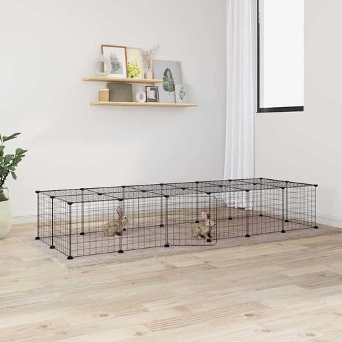 vidaXL Huisdierenkooi met deur 28 panelen 35x35 cm staal, Dieren en Toebehoren, Knaagdieren en Konijnen | Hokken en Kooien, Nieuw