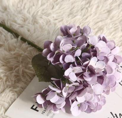 Hortensia Hydrangea Mauve Zijdenbloem Single 35 cm, Huis en Inrichting, Woonaccessoires | Kunstplanten en Kunstbloemen, Nieuw