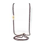 Glaskralen ketting/sautoir met gouden slot; Antiek/vintag..., Gebruikt, Overige kleuren, Ophalen of Verzenden, Met edelsteen