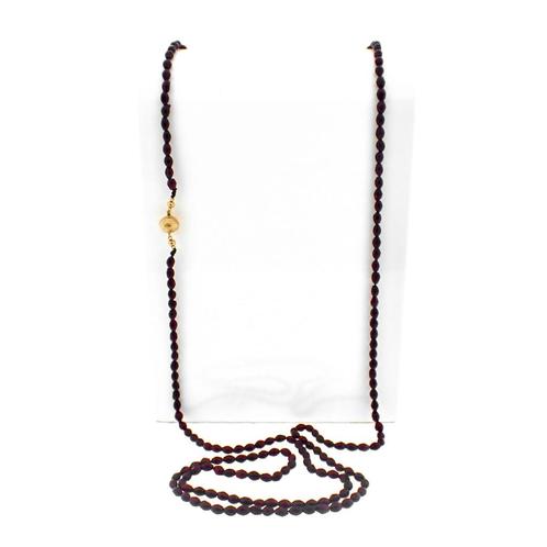 Glaskralen ketting/sautoir met gouden slot; Antiek/vintag..., Handtassen en Accessoires, Kettingen, Overige kleuren, Gebruikt