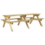 vidaXL Picknicktafel met banken 220x122x72 cm geïmpregneerd, Tuin en Terras, Tuintafels, Verzenden, Nieuw