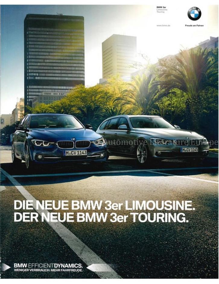 2015 BMW 3 SERIE BROCHURE DUITS, Boeken, Auto's | Folders en Tijdschriften