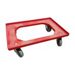 Kunststof dolly rood 610x410x170 mm zwenkwielen Euronorm, Articles professionnels, Ophalen of Verzenden