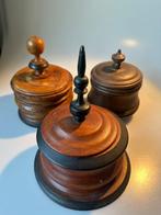 Pot à tabac (3) - Différentes essences de bois - Récipients, Antiek en Kunst