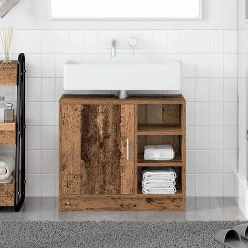 vidaXL Wasbak Kast met opslag Oud Hout 63 x 29 x 55 cm, Huis en Inrichting, Tafels | Kaptafels, Nieuw, Verzenden