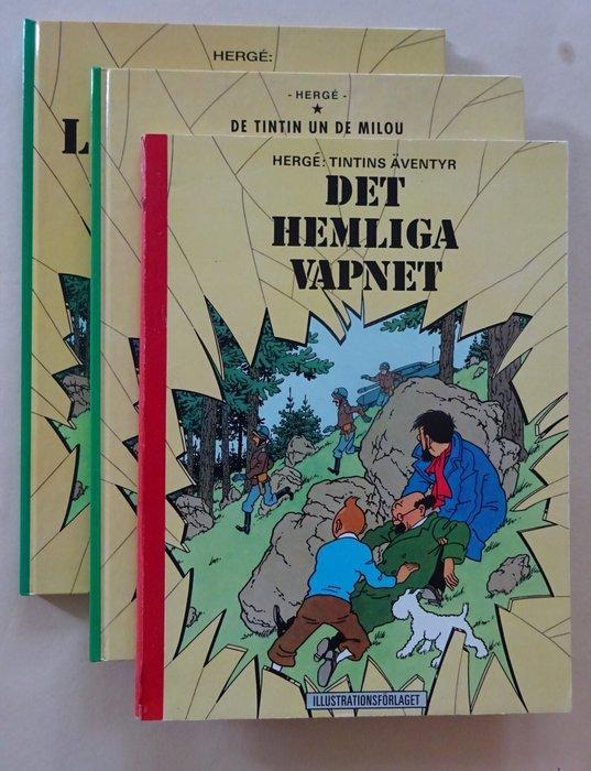 Tintin - 3 De Zaak Zonnebloem in het Zweeds, IJslands,, Boeken, Stripverhalen