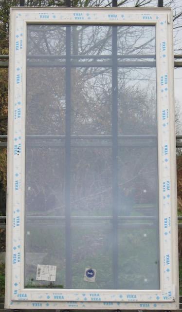 pvc terrasraam , raam , chassis 114 x 209 creme / agaatgrijs, Doe-het-zelf en Bouw, Raamkozijnen en Schuifdeuren, Inclusief glas
