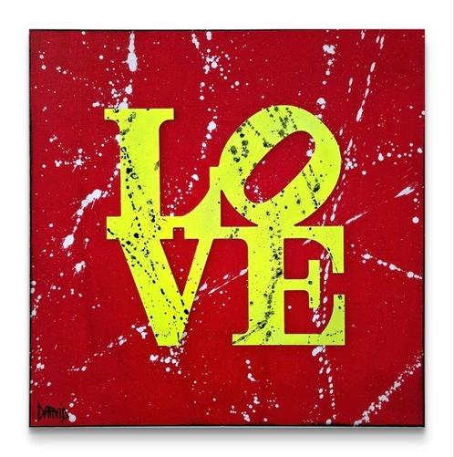 Daavid - NO RESERVE PRICE LOVE ROUGE ET JAUNE, Antiek en Kunst, Kunst | Schilderijen | Modern