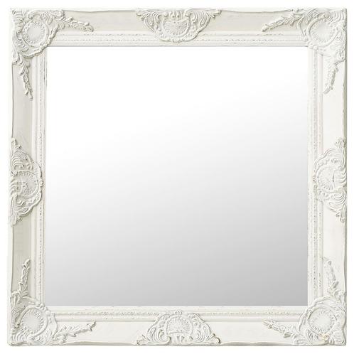 vidaXL Miroir mural style baroque 60x60 cm Blanc, Maison & Meubles, Accessoires pour la Maison | Miroirs, Neuf, Envoi