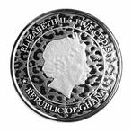 Ghana. 5 Cedis 2021 1 oz Ghana African Leopard Silver Coin